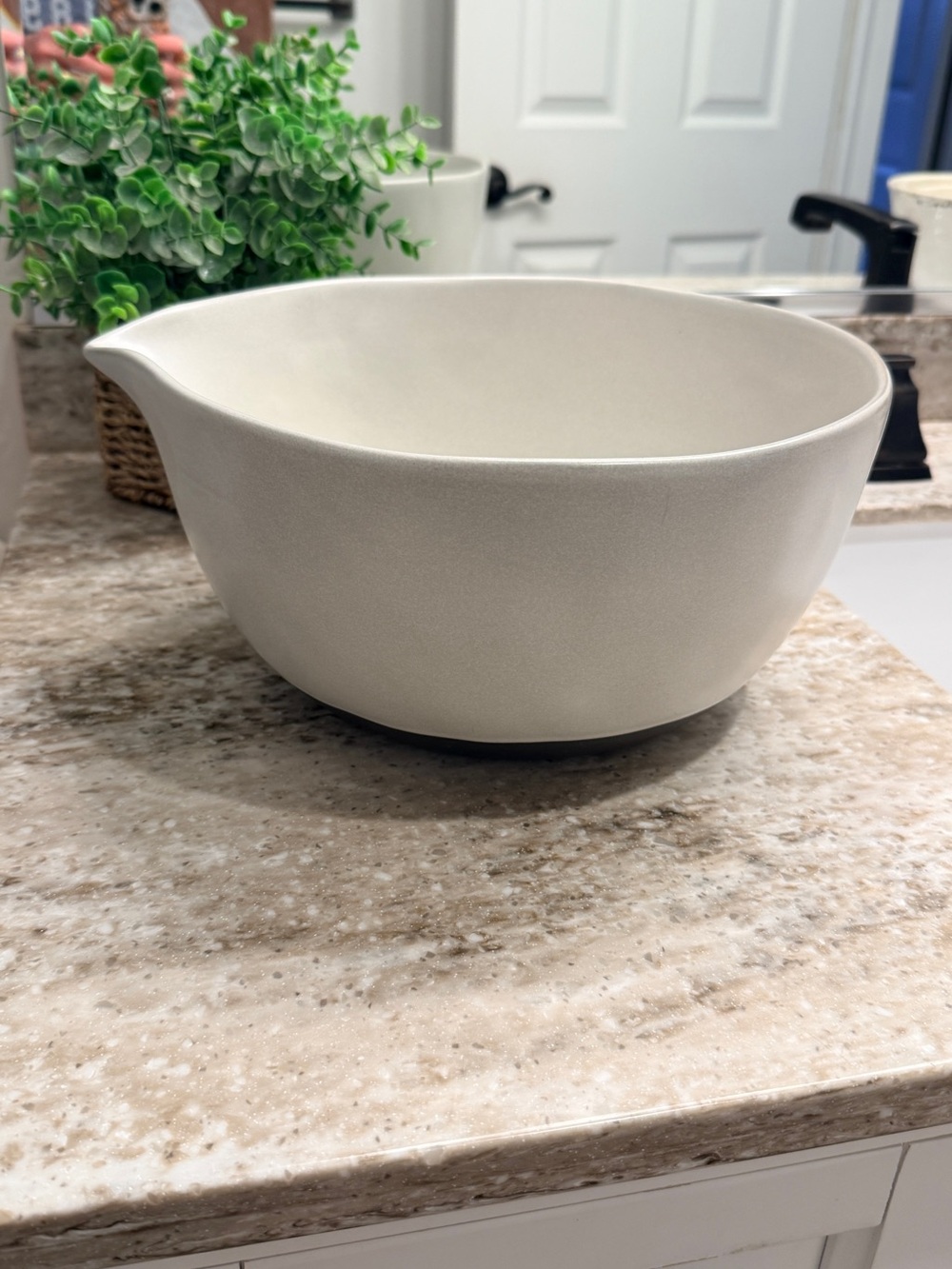 Hearth and Hand cream Ceramic Mixing Bowl with Pour Spout